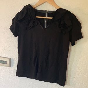 Miu miu rose shoulder black top